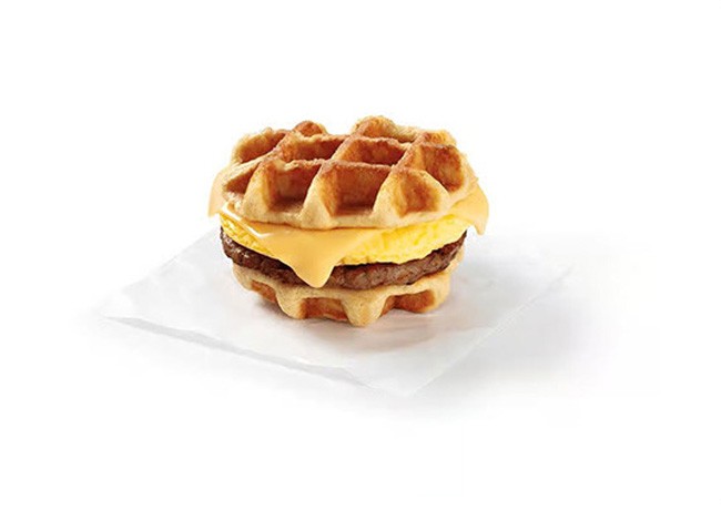 Sausage Egg & Cheese Waffle Sandwich