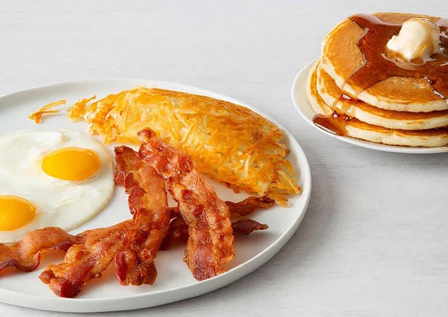 Four Bacon Strips & Eggs